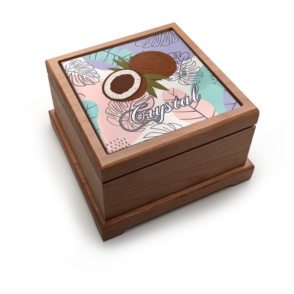 Custom Coconut and Leaves Pet Urn w/ Name or Text