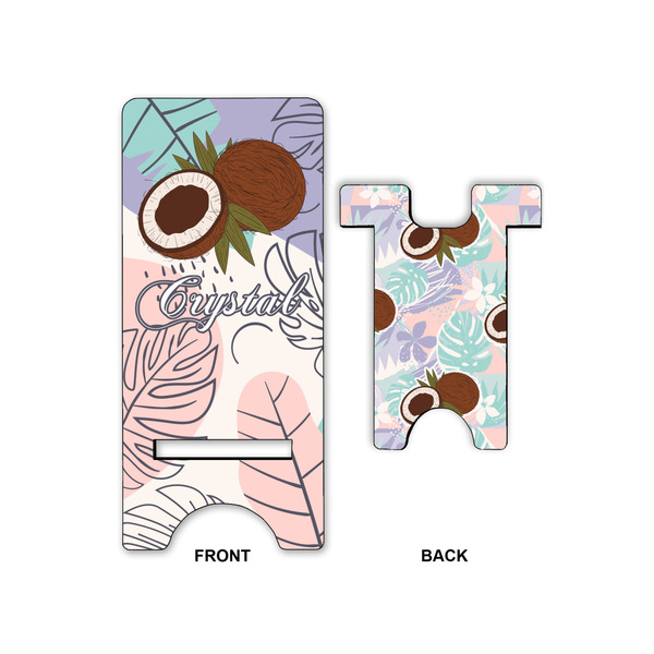 Coconut and Leaves Phone Stand - Front & Back