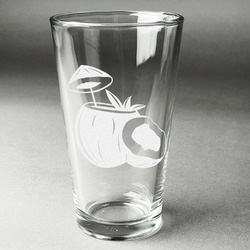 Coconut and Leaves Pint Glass - Engraved (Single)