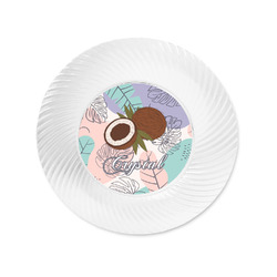 Coconut and Leaves Plastic Party Appetizer & Dessert Plates - 6" (Personalized)