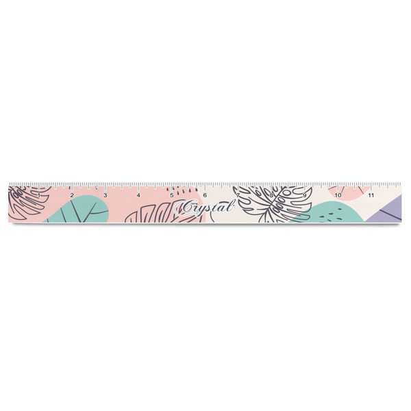 Coconut and Leaves Plastic Ruler - 12" - FRONT