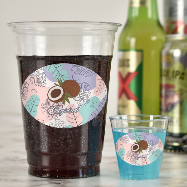 Coconut and Leaves Plastic Shot Glasses - In Context