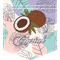 Coconut and Leaves Iron On Faux Pocket w/ Name or Text