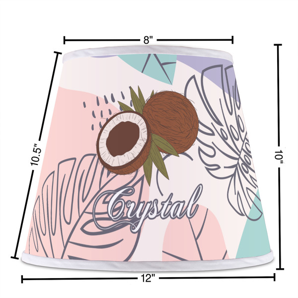 Coconut and Leaves Poly Film Empire Lampshade - Dimensions