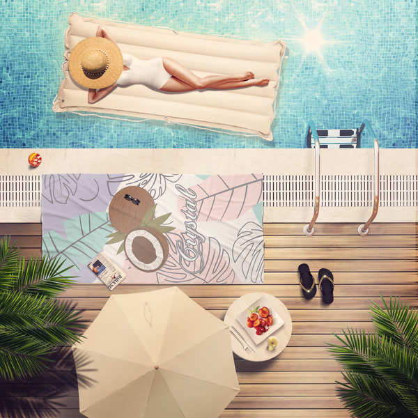 Coconut and Leaves Pool Towel Lifestyle