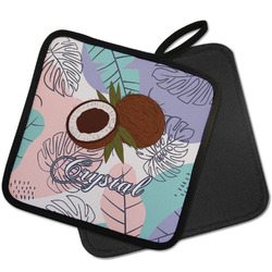 Coconut and Leaves Pot Holder w/ Name or Text