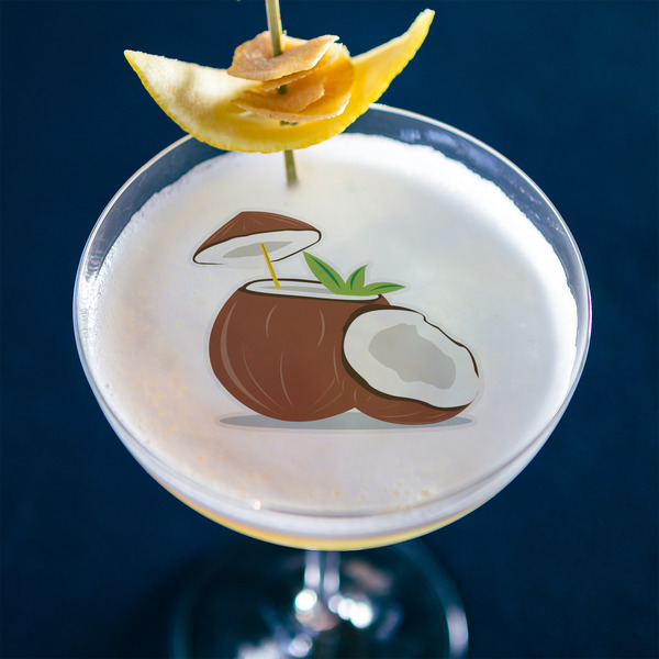 Coconut and Leaves Printed Drink Topper - XLarge - In Context