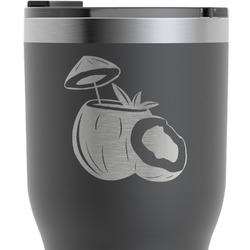 Coconut and Leaves RTIC Tumbler - Black - Engraved Front & Back (Personalized)