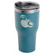 Coconut and Leaves RTIC Tumbler - Dark Teal - Angled