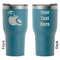 Coconut and Leaves RTIC Tumbler - Dark Teal - Double Sided - Front & Back