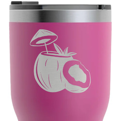 Coconut and Leaves RTIC Tumbler - Magenta - Laser Engraved - Double-Sided (Personalized)