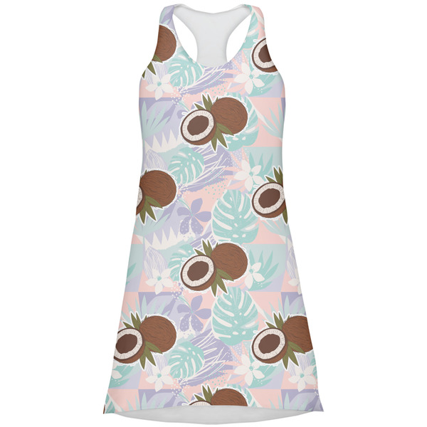 Custom Coconut and Leaves Racerback Dress - X Large