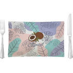Coconut and Leaves Rectangular Glass Lunch / Dinner Plate - Single or Set (Personalized)