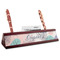 Coconut and Leaves Red Mahogany Nameplates with Business Card Holder - Angle