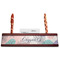 Coconut and Leaves Red Mahogany Nameplates with Business Card Holder - Straight