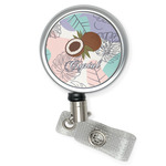 Coconut and Leaves Retractable Badge Reel (Personalized)
