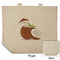 Coconut and Leaves Reusable Cotton Grocery Bag - Front & Back View