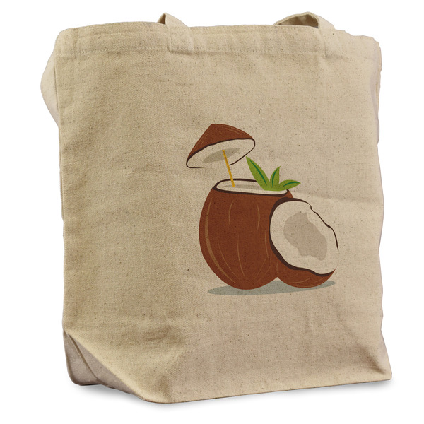 Custom Coconut and Leaves Reusable Cotton Grocery Bag