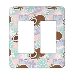 Coconut and Leaves Rocker Style Light Switch Cover - Two Switch