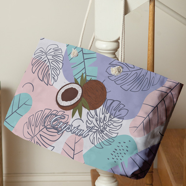 Coconut and Leaves Large Rope Tote - Life Style
