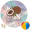 Coconut and Leaves Round Beach Towel (Personalized)