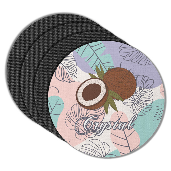 Coconut and Leaves Round Coaster Rubber Back - Main