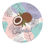 Coconut and Leaves Round Decal - Small (Personalized)