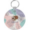Coconut and Leaves Round Plastic Keychain (Personalized)
