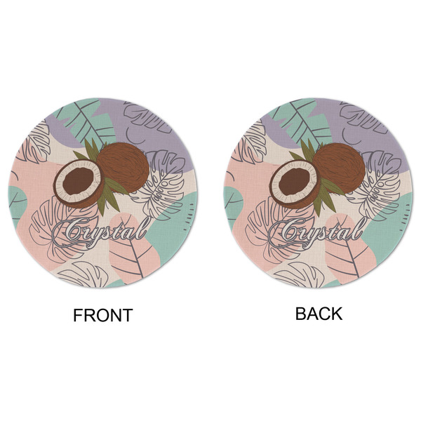 Coconut and Leaves Round Linen Placemats - APPROVAL (double sided)