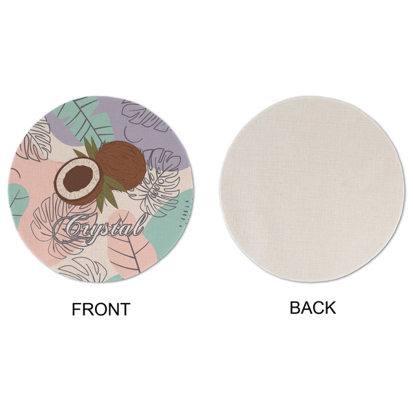Coconut and Leaves Round Linen Placemats - APPROVAL (single sided)