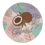 Coconut and Leaves Round Linen Placemat - Single Sided (Personalized)