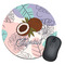 Coconut and Leaves Round Mouse Pad
