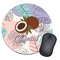 Coconut and Leaves Round Mouse Pad (Personalized)