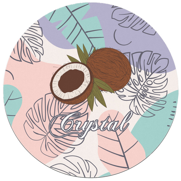 Coconut and Leaves Round Mousepad - APPROVAL