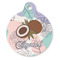 Coconut and Leaves Round Pet ID Tag - Large - Front
