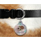 Coconut and Leaves Round Pet Tag on Collar & Dog