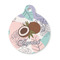 Coconut and Leaves Round Pet Tag