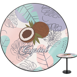Coconut and Leaves Round Table - 24" (Personalized)