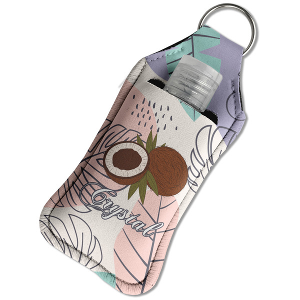 Coconut and Leaves Sanitizer Holder Keychain - Large in Case