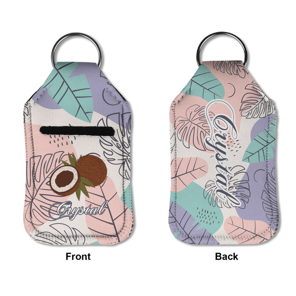 Coconut and Leaves Sanitizer Holder Keychain - Small APPROVAL (Flat)