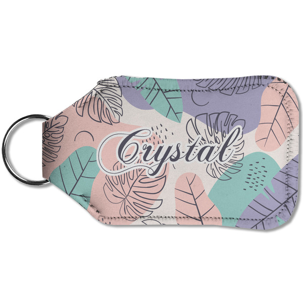 Coconut and Leaves Sanitizer Holder Keychain - Small (Back)