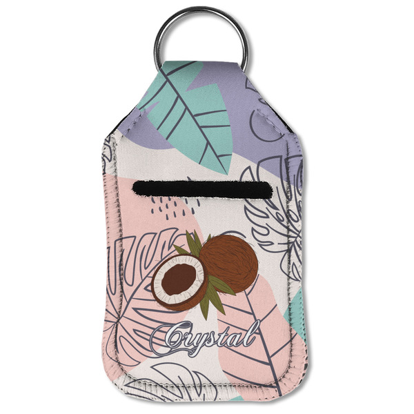 Coconut and Leaves Sanitizer Holder Keychain - Small (Front Flat)