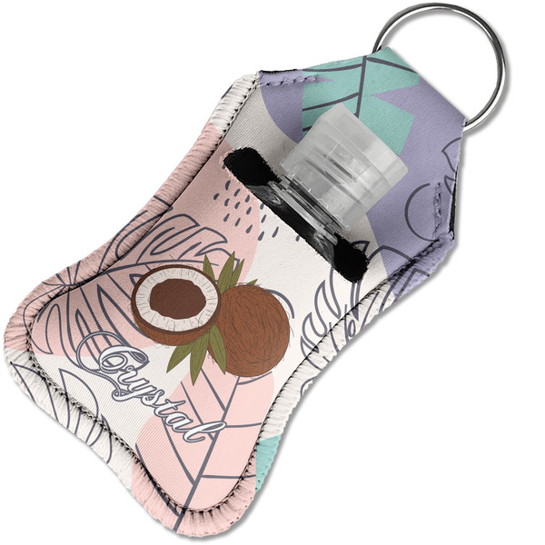 Coconut and Leaves Sanitizer Holder Keychain - Small in Case