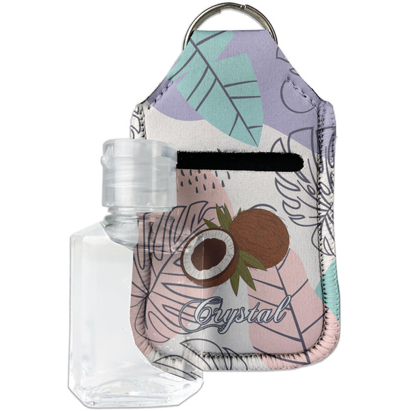 Custom Coconut and Leaves Hand Sanitizer & Keychain Holder - Small (Personalized)