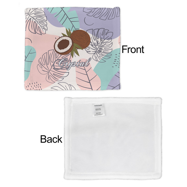 Coconut and Leaves Security Blanket - Front & White Back View