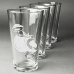 Coconut and Leaves Pint Glasses - Engraved (Set of 4)