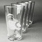 Coconut and Leaves Set of Four Engraved Pint Glasses - Set View