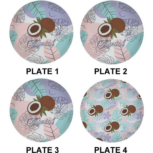 Coconut and Leaves Set of Lunch / Dinner Plates (Approval)