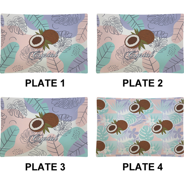 Coconut and Leaves Set of Rectangular Appetizer / Dessert Plates (Approval)