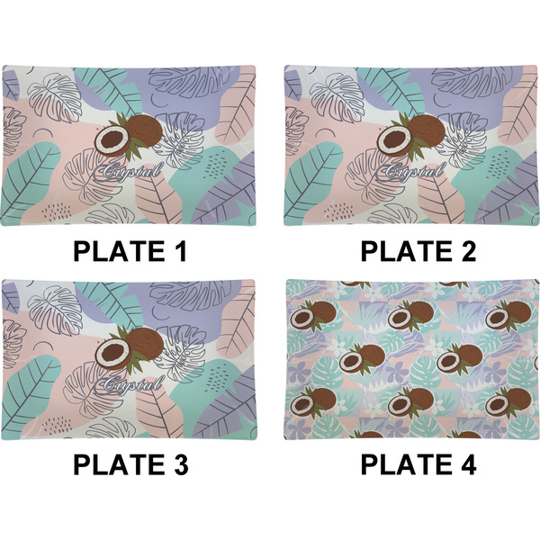 Coconut and Leaves Set of Rectangular Dinner Plates (Approval)